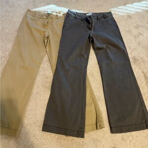 Bundle of 2 Loft Tan and Gray Pants